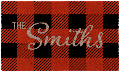 Personalized Checkered Christmas DoormatTorqelo.com
