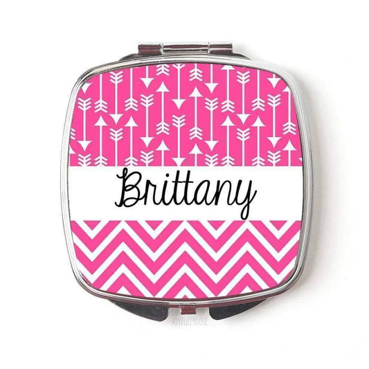 Personalized Compact Mirror - Pink Customized Bridesmaids Gifts by Joyful Moose