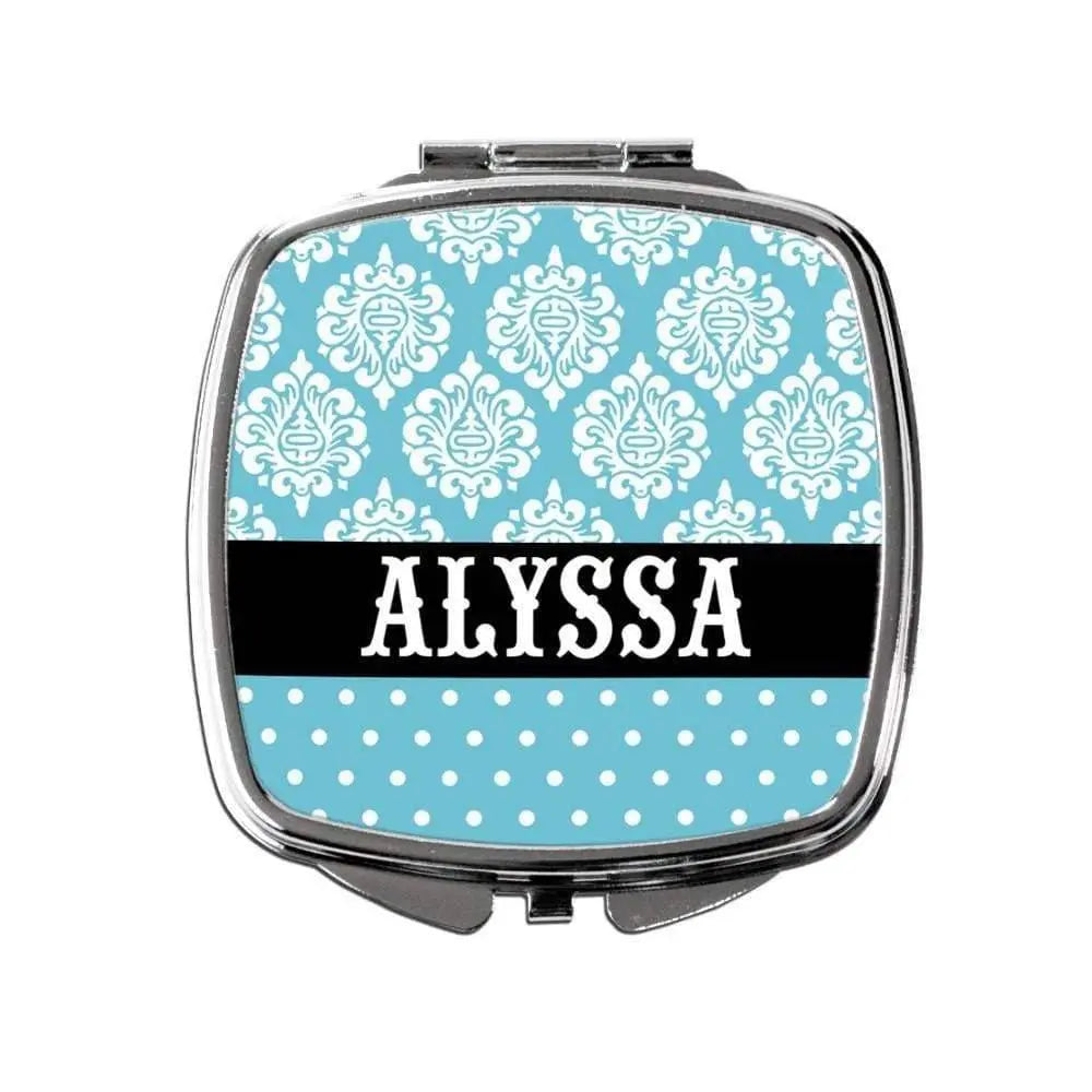 Personalized Compact Mirror - Turquoise by Joyful Moose