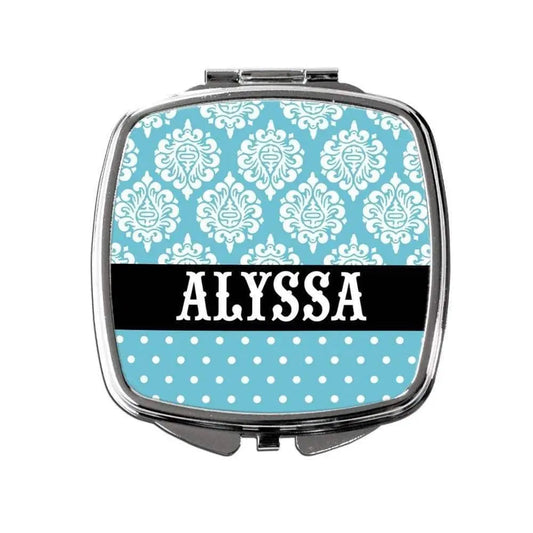 Personalized Compact Mirror - Turquoise by Joyful Moose