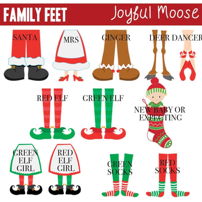 Personalized Family Christmas Ornament - Family Christmas Gift Ideas Black Friday - Elf Feet Customized Christmas Oval Ornament by Joyful Moose