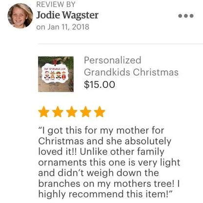 Personalized Grandkids Christmas Ornament - Custom Christmas Ornament for Grandparents by Joyful Moose