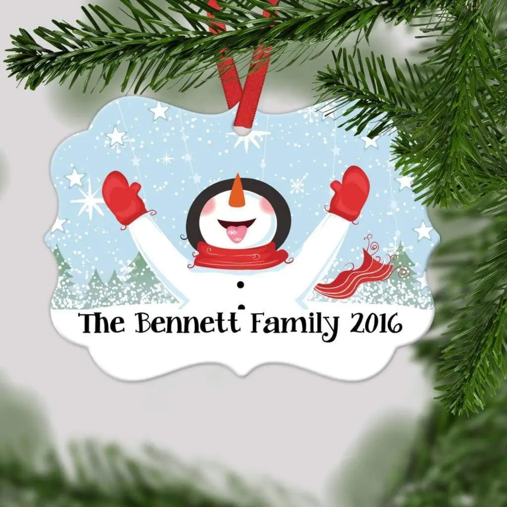 Personalized Snowman Christmas Ornament - Family Christmas Gift by Joyful Moose