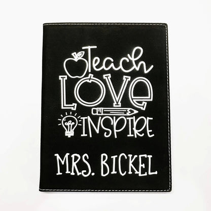 Personalized Teacher Portfolio with Notepad, Teacher Gift, Personalized Paper Holder, Note Pad Holder for Teacher by Joyful Moose