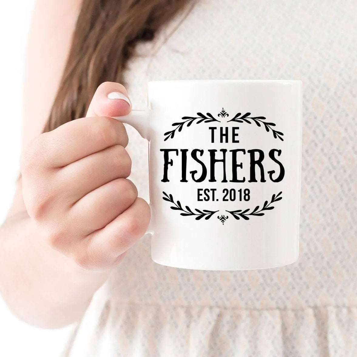 Personalized Wedding Mugs - Last Name Coffee Mugs - Anniversary Couple Gift by Joyful Moose