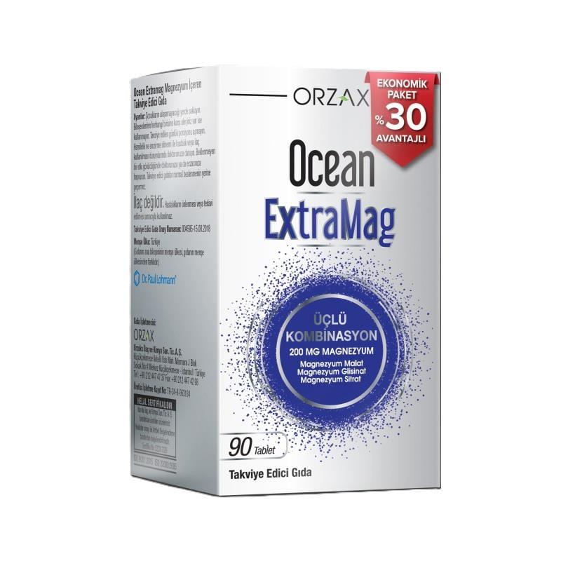 Ocean ExtraMag 90 Tablet Magnesium for Adults - 200mg per Tablet, Triple Form Magnesium by Beauty Care Bag