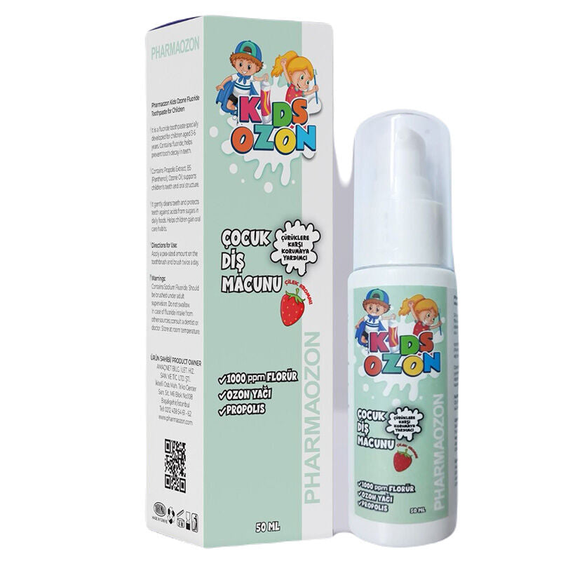 Pharmaozon Kids Ozone Fluoride Toothpaste for Cavity Protection 50 ml by Beauty Care Bag