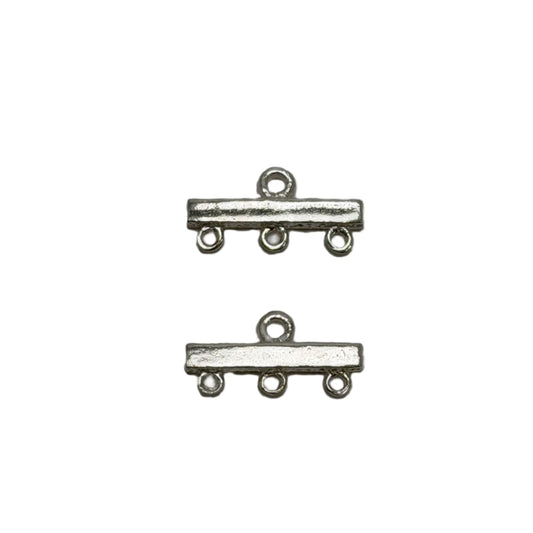 Sterling Silver 19mm 1 to 3 Loop Connector Finding - Individual by Continental Bead Suppliers