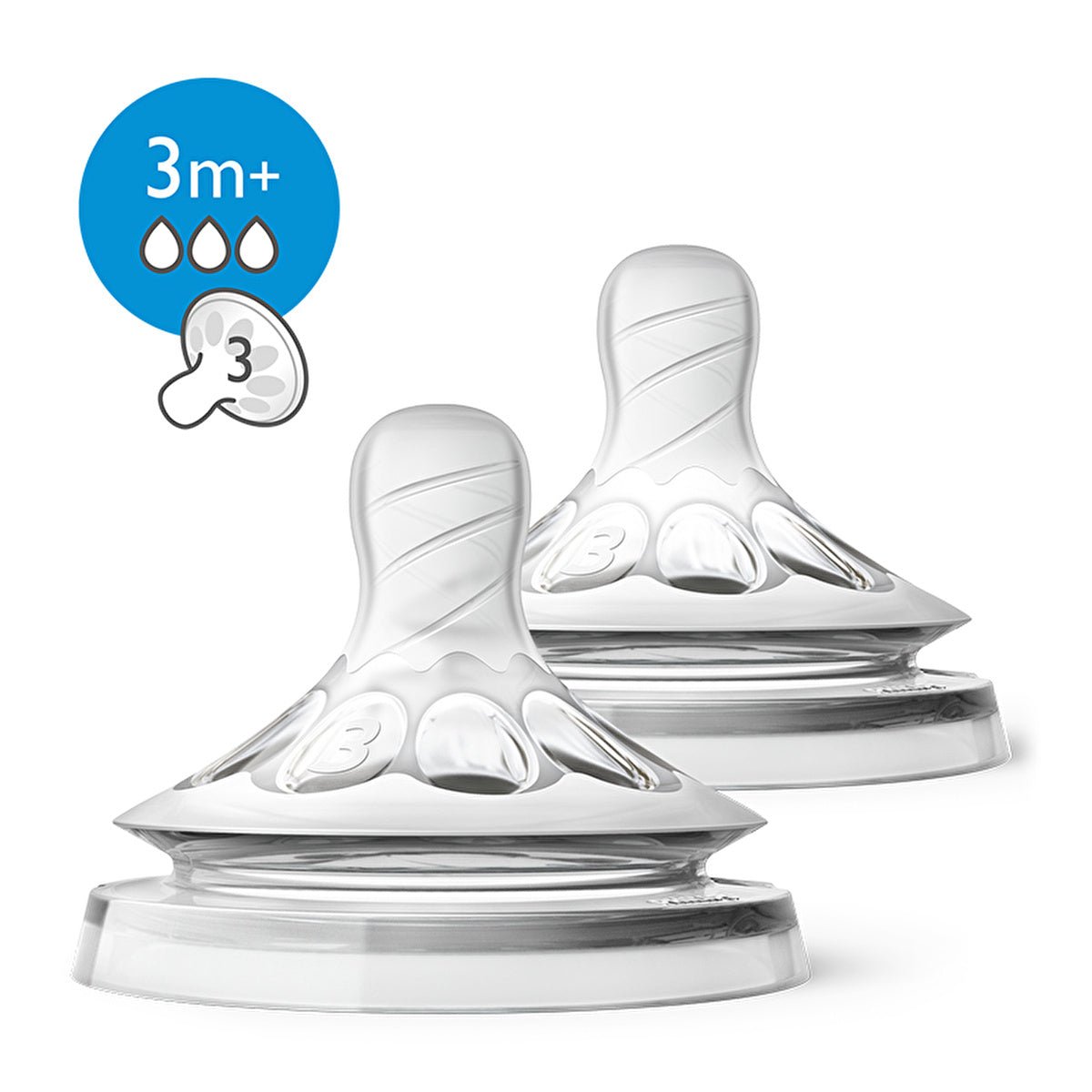 Philips Avent Natural Bottle Nipple 3 Holes - 3 Months+ | 2-PackBaby CareTorqelo.com