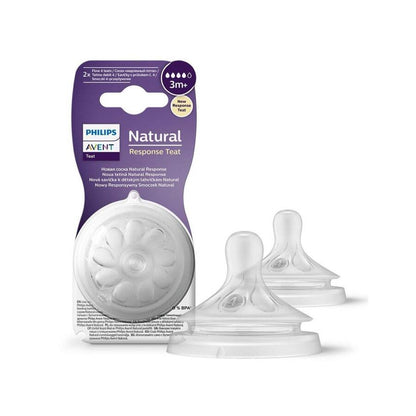 Philips Avent Natural Response Teat Flow 4 3M+ 2-Pack by Beauty Care Bag