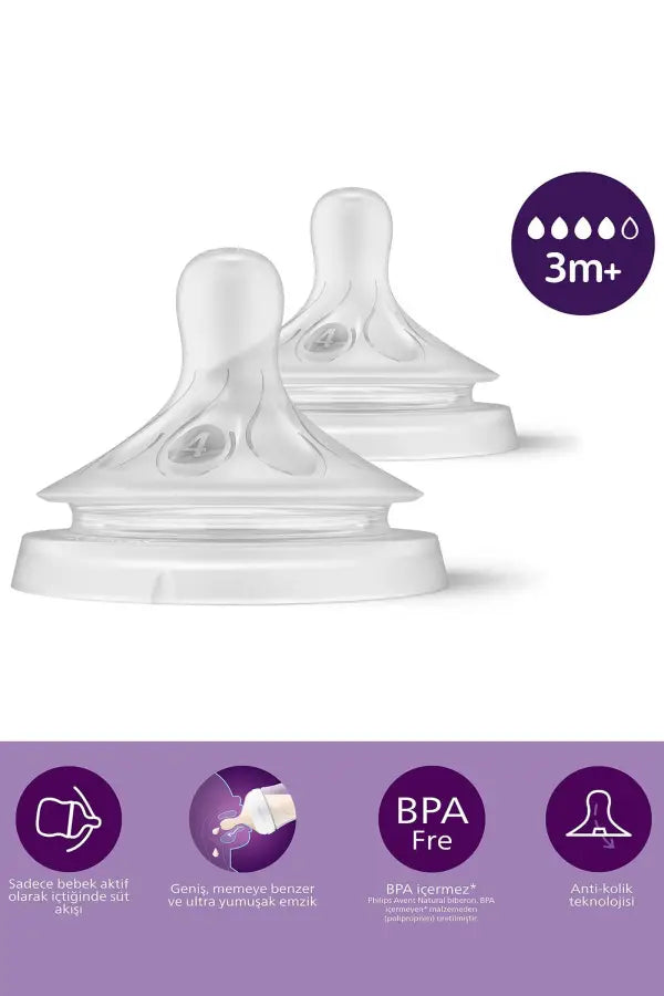 Philips Avent Natural Response Teat Flow 4 3M+ 2-Pack by Beauty Care Bag