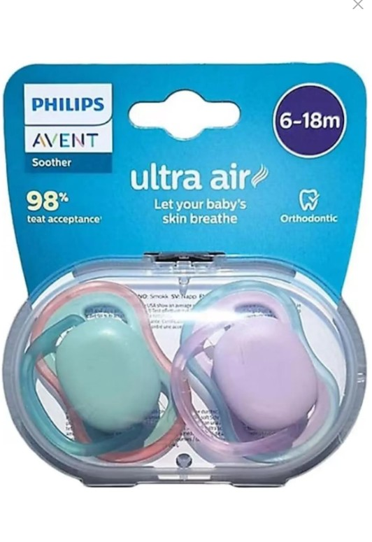 Philips Avent Ultra Air Breathable Pacifier 6-18M 2-Pack by Beauty Care Bag
