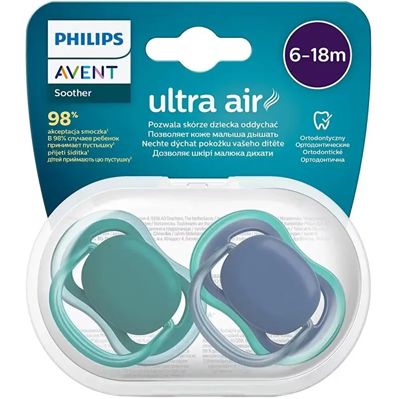 Philips Avent Ultra Air Pacifier for 6-18 Months 2-Pack by Beauty Care Bag