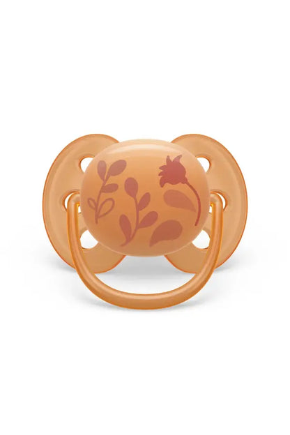Philips Avent Ultra Soft Pacifier 6-18M 2-Pack (Orange & Purple) by Beauty Care Bag