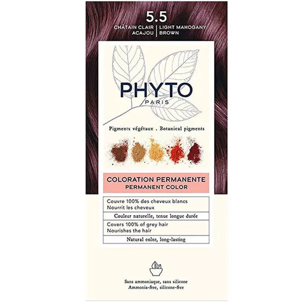 Phyto Phytocolor Permanent Hair Color 5.5 Light Mahogany Chestnut by Beauty Care Bag