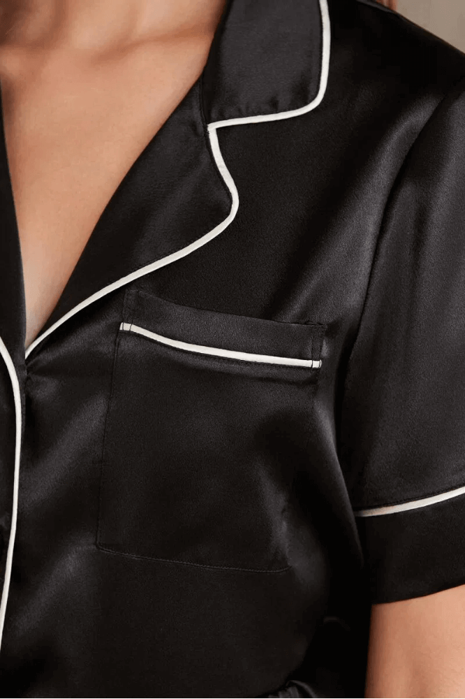 Pierre Cardin Women's Black Loungewear Shorts Set by Beauty Care Bag