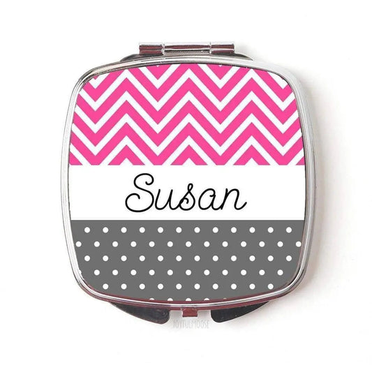 Pink Personalized Bridesmaids Gifts - Personalized Purse Mirror by Joyful Moose