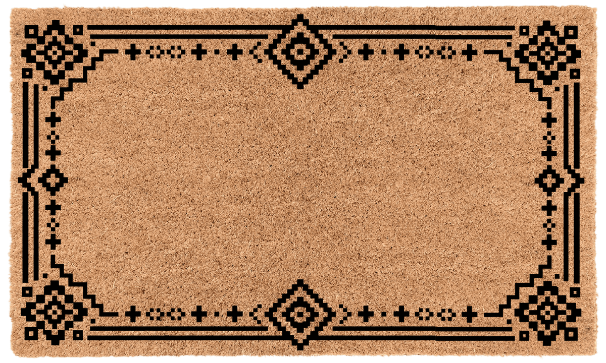 Pixel Border Personalized Coir MatTorqelo.com