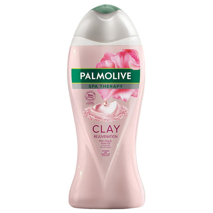 Palmolive Spa Therapy Clay & Rose Oil Body Wash: Rejuvenate & Detoxify | Natural, Gentle Cleanser (500ml / 16.9 oz) by Beauty Care Bag