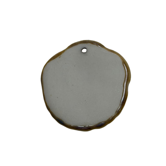 Rare Ceramic Lady Profile Pendant - Art Nouveau Style 38mm Focal Charm by Continental Bead Suppliers