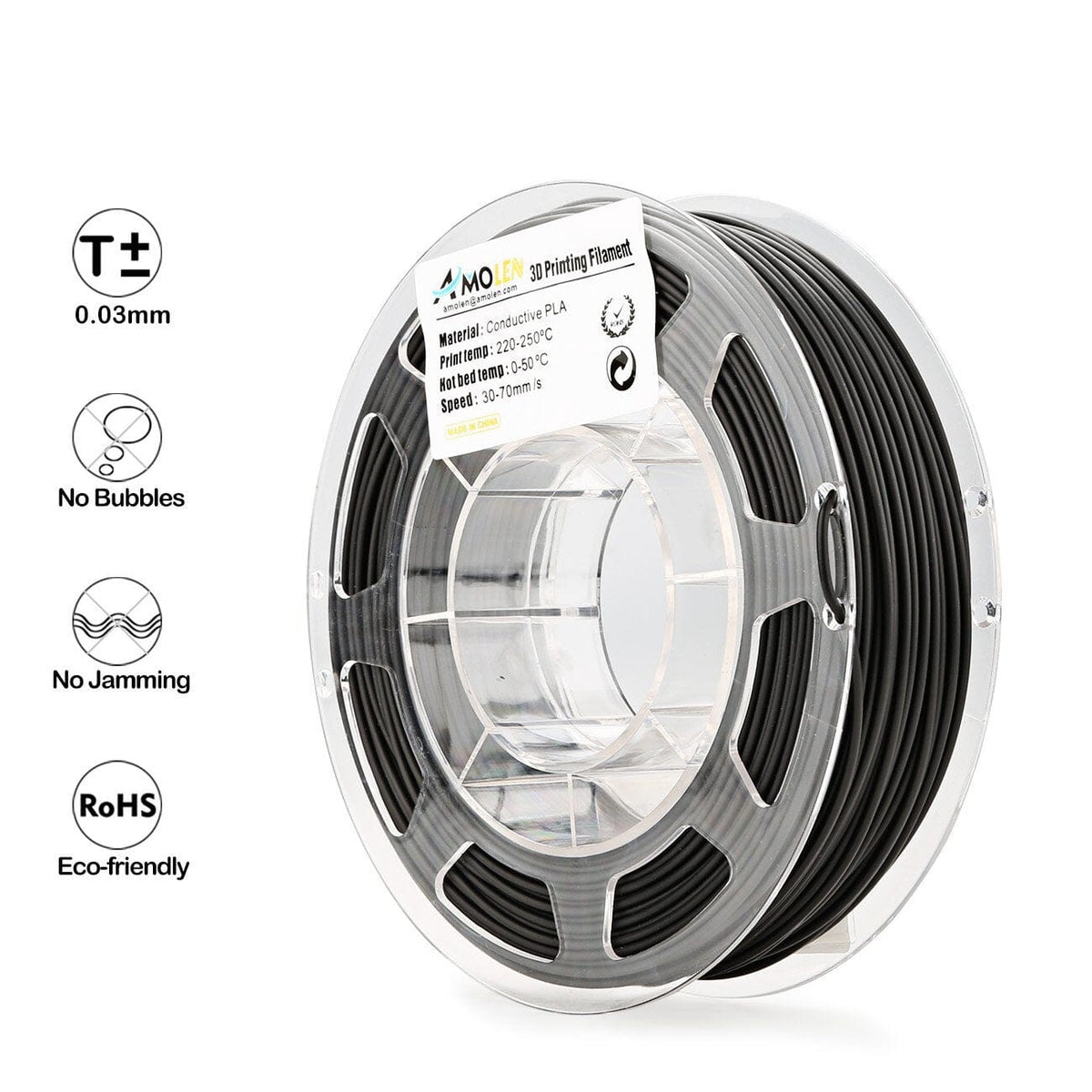 PLA Conductive 1.75mm, 200gPLATorqelo.com