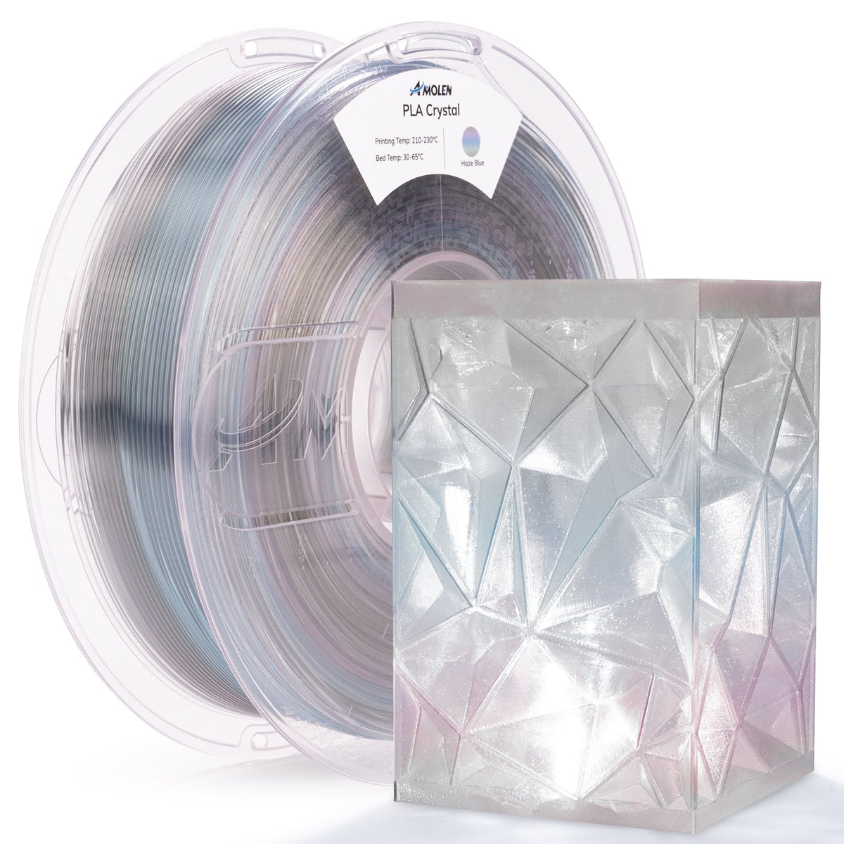 PLA Crystal-Transparent 1.75mm, 1KG/2.2LBPLATorqelo.com