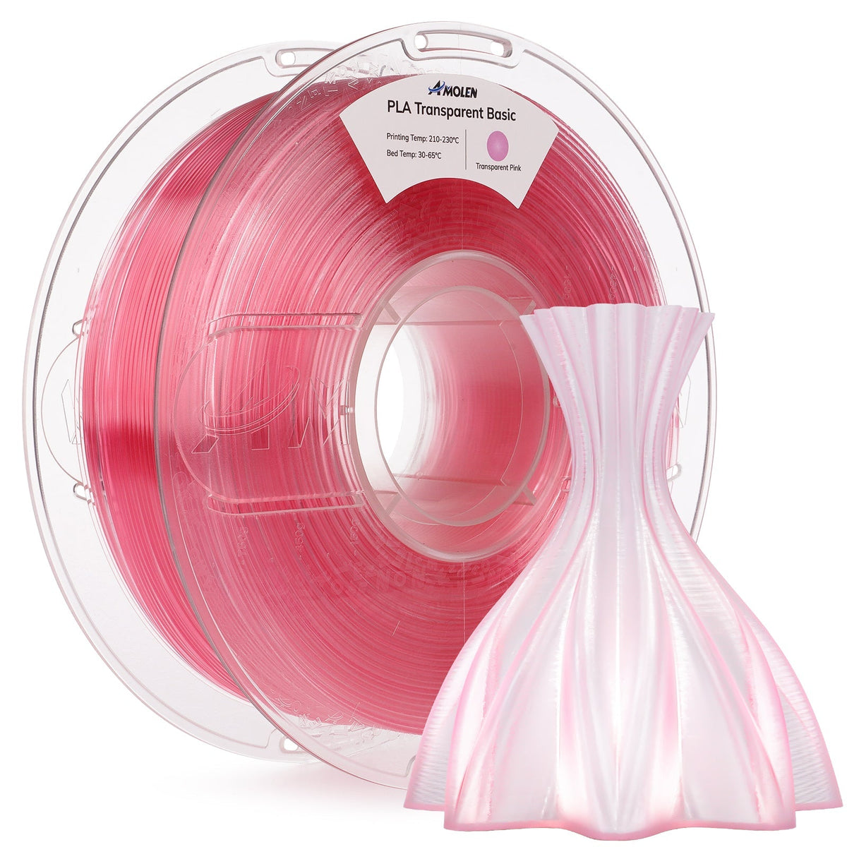 PLA Crystal-Transparent 1.75mm, 1KG/2.2LBPLATorqelo.com