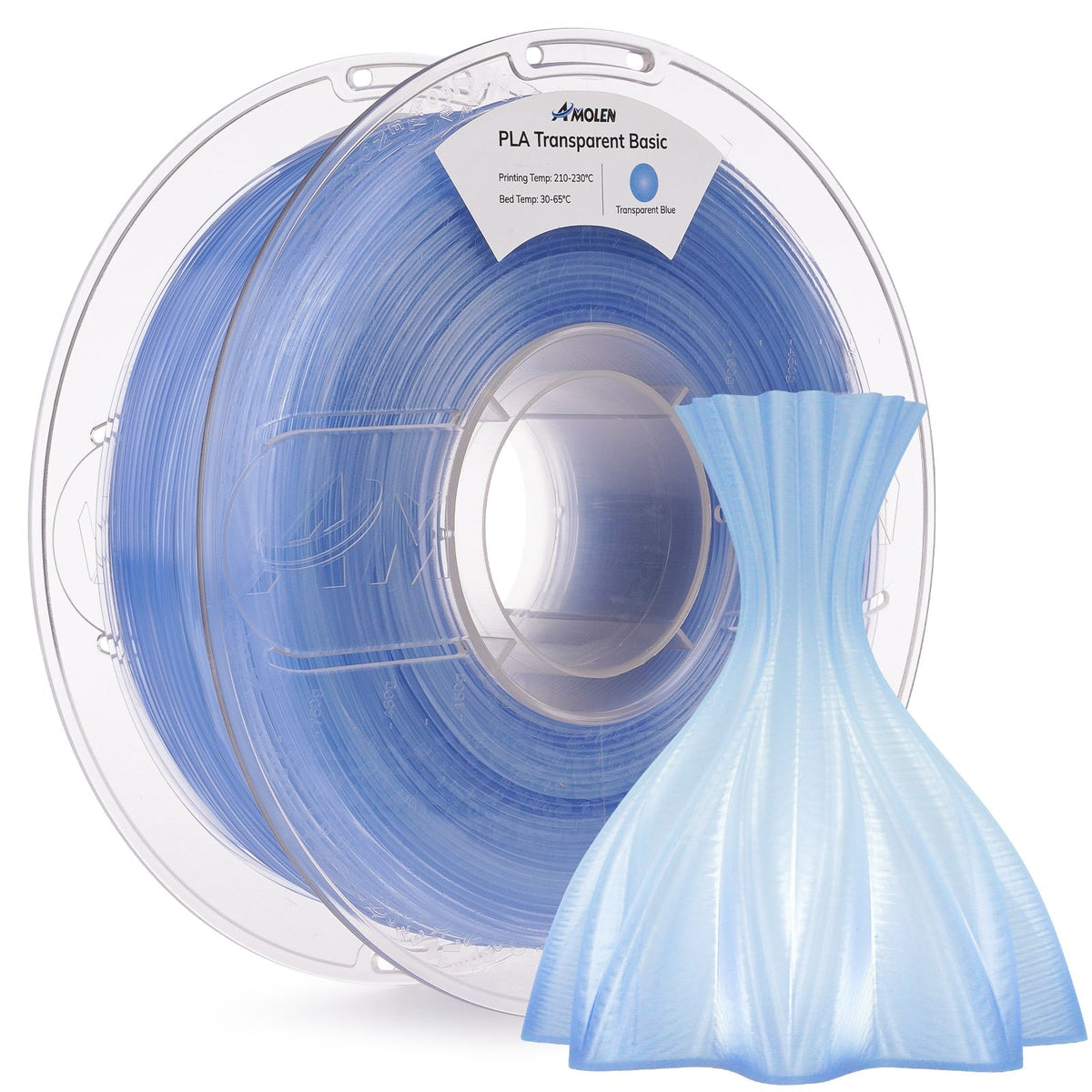 PLA Crystal-Transparent 1.75mm, 1KG/2.2LBPLATorqelo.com