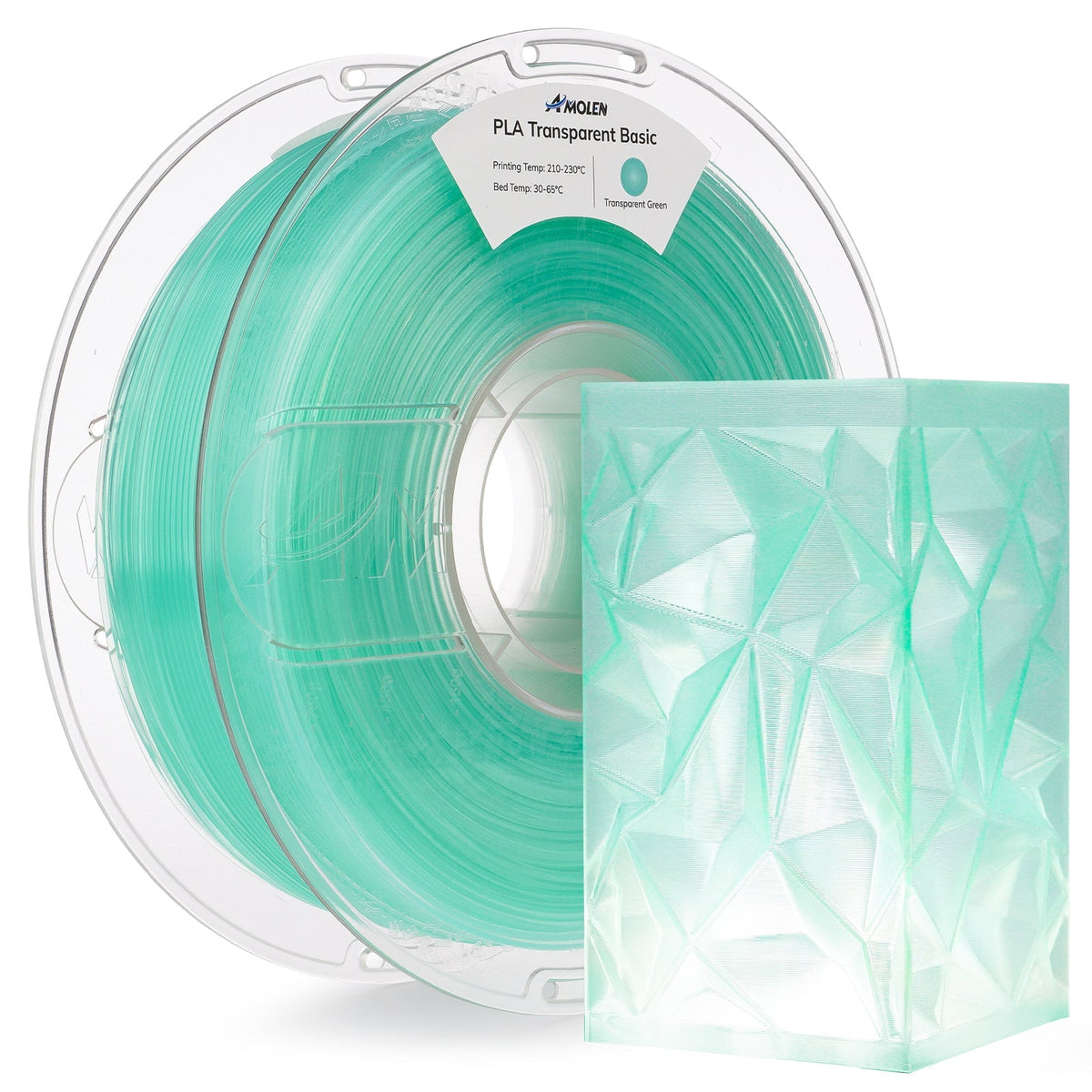 PLA Crystal-Transparent 1.75mm, 1KG/2.2LBPLATorqelo.com