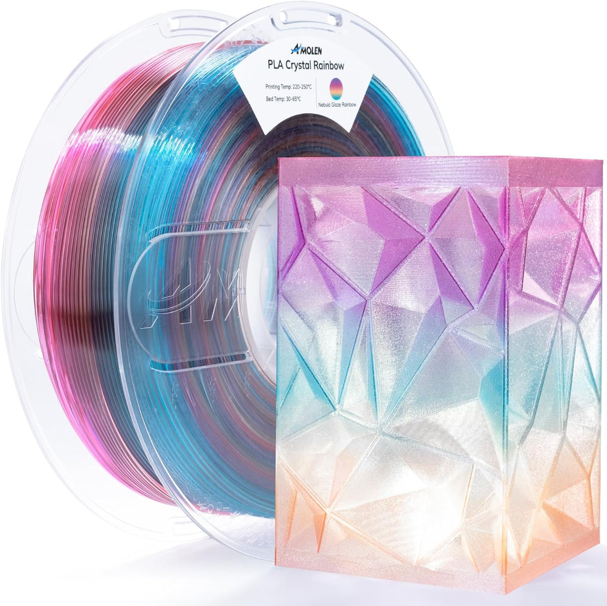 PLA Crystal-Transparent 1.75mm, 1KG/2.2LBPLATorqelo.com