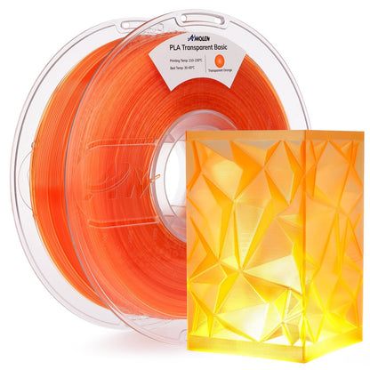 PLA Crystal-Transparent 1.75mm, 1KG/2.2LBPLATorqelo.com