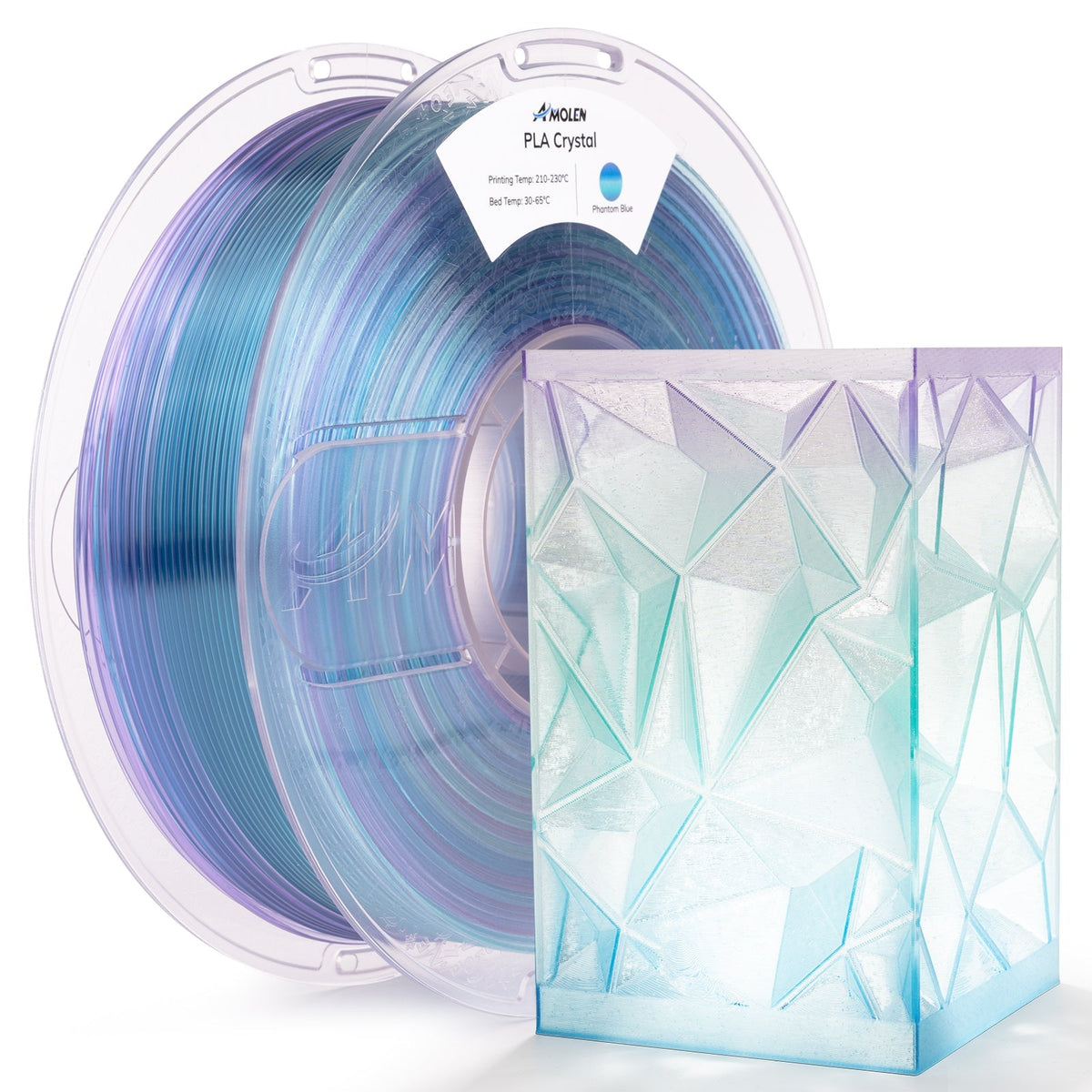 PLA Crystal-Transparent 1.75mm, 1KG/2.2LBPLATorqelo.com