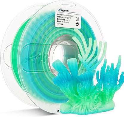 PLA Crystal-Transparent 1.75mm, 1KG/2.2LBPLATorqelo.com