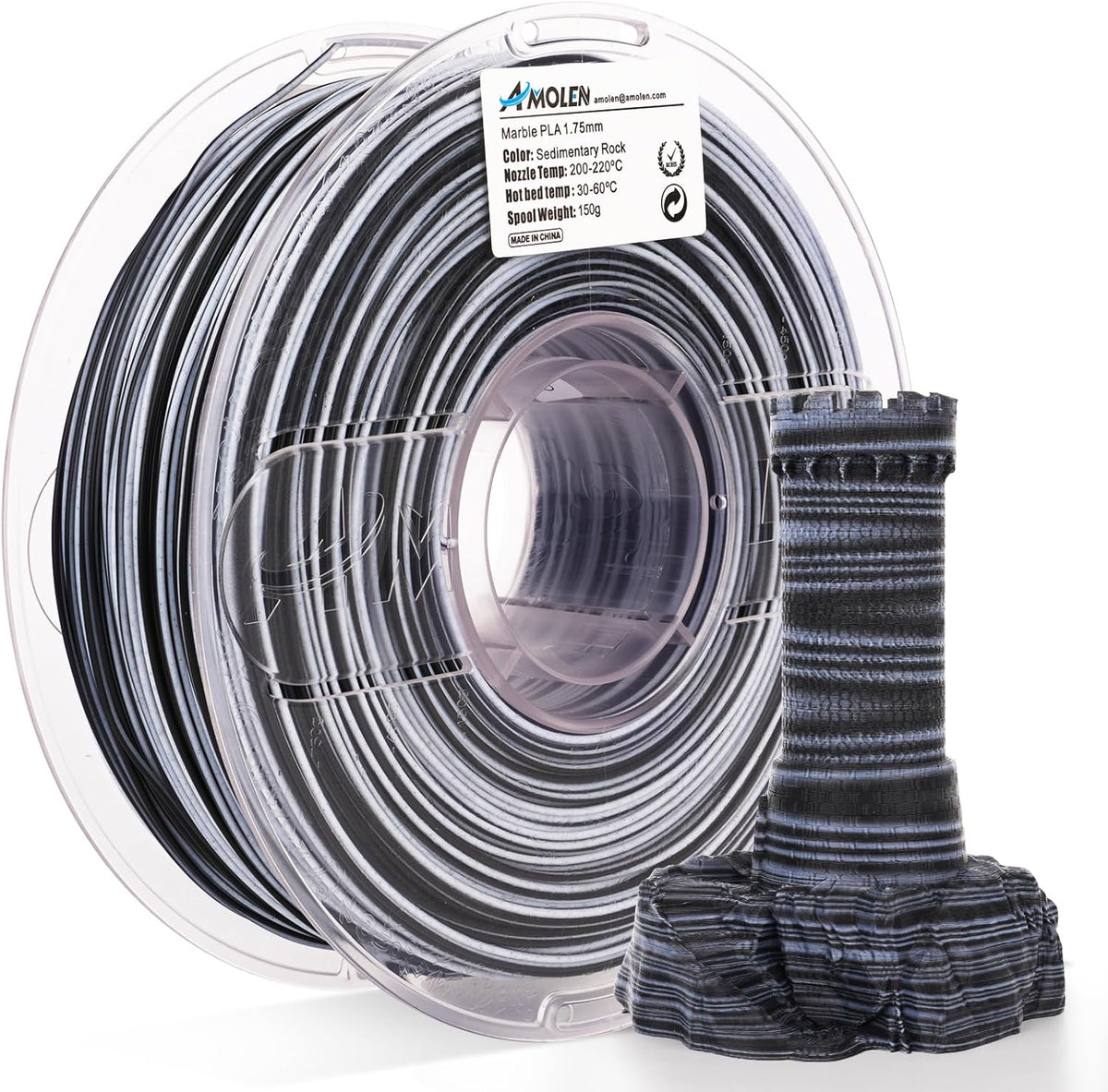PLA Marble 1.75mm, 1KG/2.2LBPLATorqelo.com