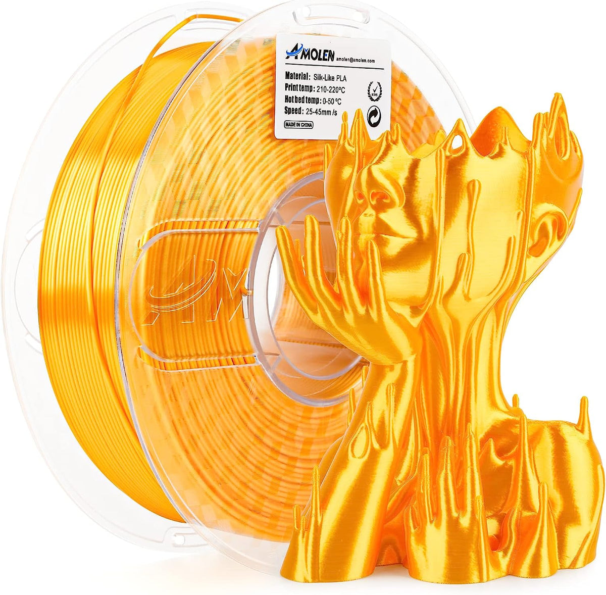 PLA Silk Basic 1.75mm, 1KG/2.2LBPLATorqelo.com