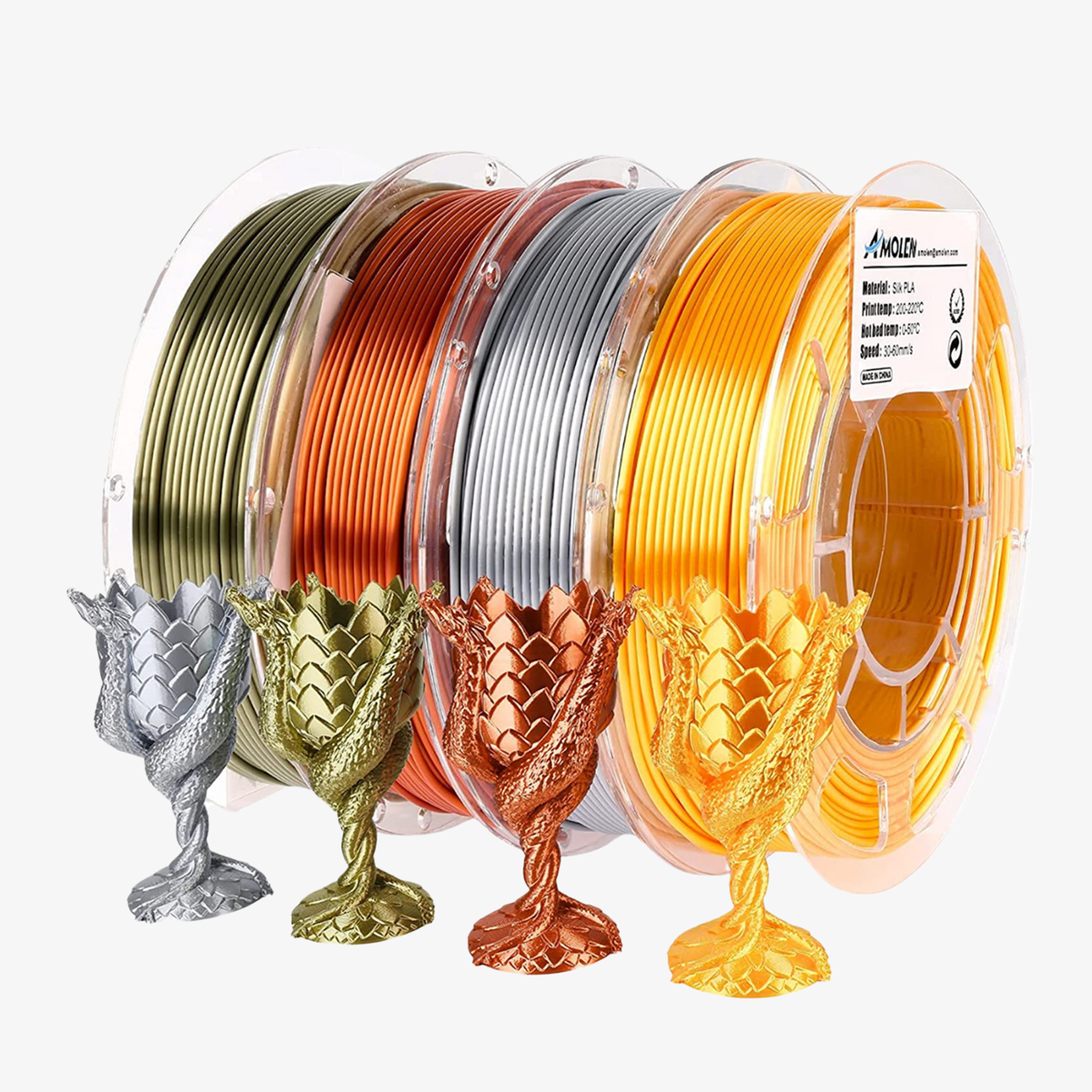 PLA Silk Basic Variety Pack (4x200g) - 1.75MMPLATorqelo.com