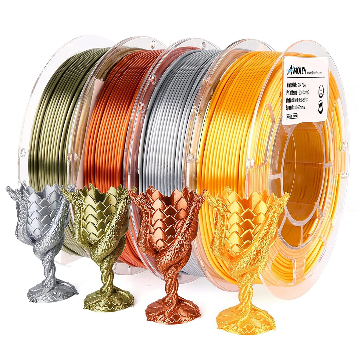PLA Silk Basic Variety Pack (4x200g) - 1.75MMPLATorqelo.com