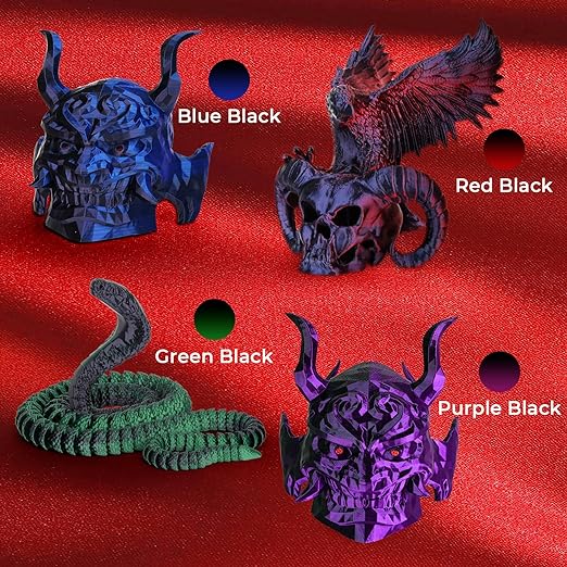 PLA Silk Dual Color Variety Pack (4x200g) - 1.75MMPLATorqelo.com