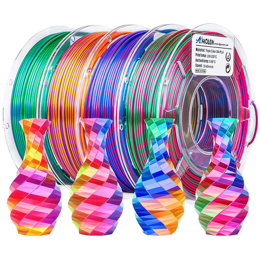 PLA Silk Triple Color Variety Pack (4x200g) - 1.75MMPLATorqelo.com