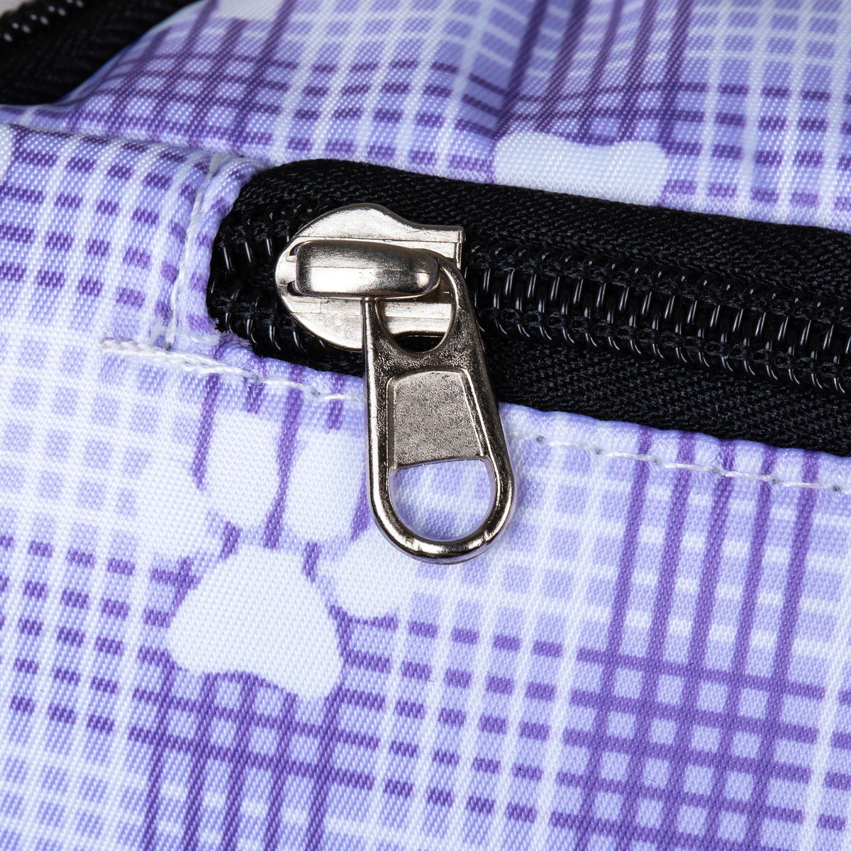 Plaid Paw Print Large Fanny Pack with 3 Zippered PocketsPursesTorqelo.com