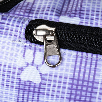 Plaid Paw Print Large Fanny Pack with 3 Zippered PocketsPursesTorqelo.com
