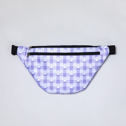 Plaid Paw Print Large Fanny Pack with 3 Zippered PocketsPursesTorqelo.com