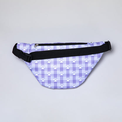 Plaid Paw Print Large Fanny Pack with 3 Zippered PocketsPursesTorqelo.com