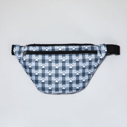 Plaid Paw Print Large Fanny Pack with 3 Zippered PocketsPursesTorqelo.com
