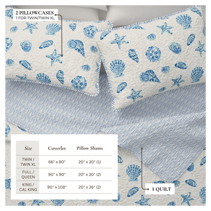 Coastal Quilt Set Bali Collection by Great Bay Home