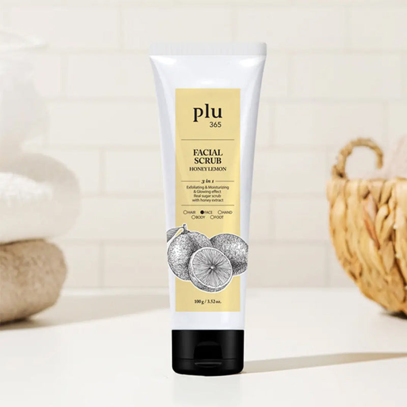 Plu 365 Honey Lemon Facial Scrub Brightening Exfoliator 100g by Beauty Care Bag