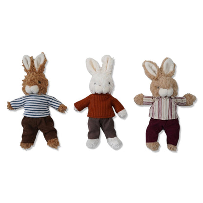 Plush Bunny Toy in Outfit by Rust & Cinder