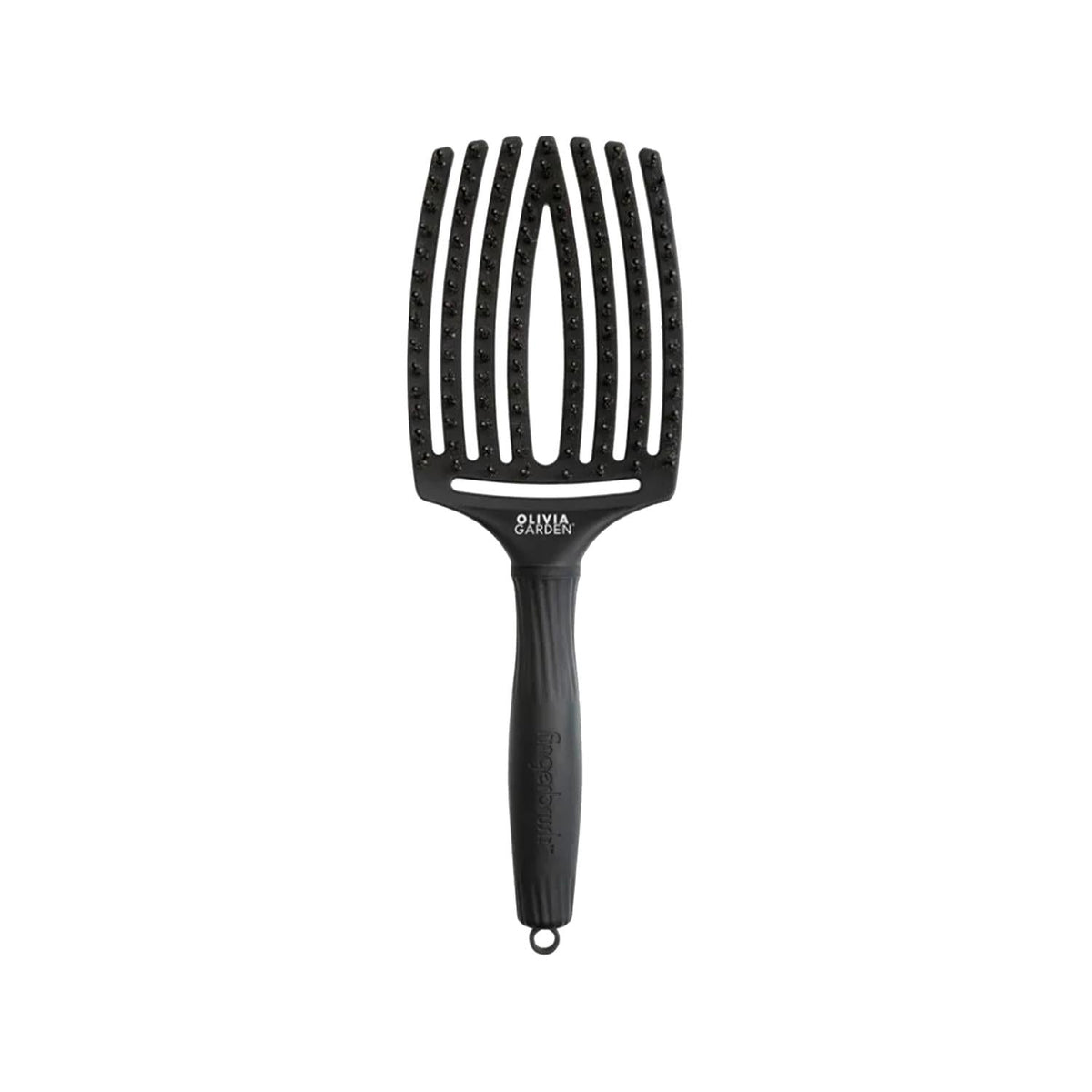 Olivia Garden Fingerbrush Care Iconic Boar Nylon Full Black L - Gentle & Effective Oral Care for Sensitive Teeth & Gums by Beauty Care Bag