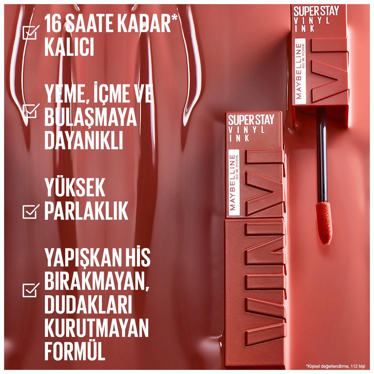 Maybelline New York Super Stay Vinyl Ink Liquid Lipstick - Long-Lasting High Shine Lip Color by Beauty Care Bag