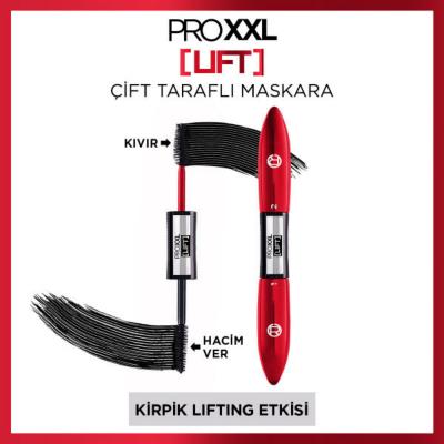 Loreal Paris Pro XXL Lift Double-Sided Mascara, Volume and Lift Mascara with Pro-Keratin - Dual Brush Technology for Enhanced Eyelashes by Beauty Care Bag